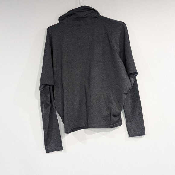 Karma Debi Asymmetrical Cowl Neck Zipper Up Jacket Charcoal Grey Size Small - Picture 2 of 3